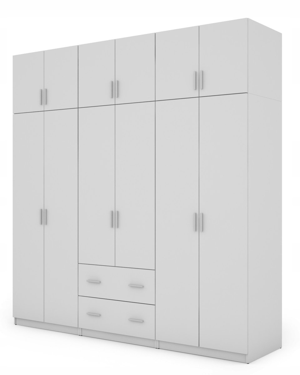 Szafa Ubraniowa 222 cm/230 cm Biała Garderoba