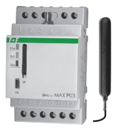 F&F Przekaźnik zdalnego sterowania GSM Sterowanie temperaturą SIMply MAX P03 9784 SIMPLY MAX-P03