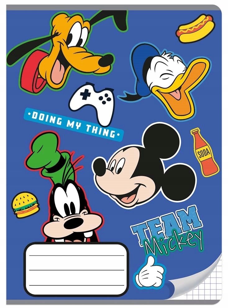 Zeszyt w kratkę A5 Myszka Miki 16k mix wzorów Mickey Mouse 16 kartek