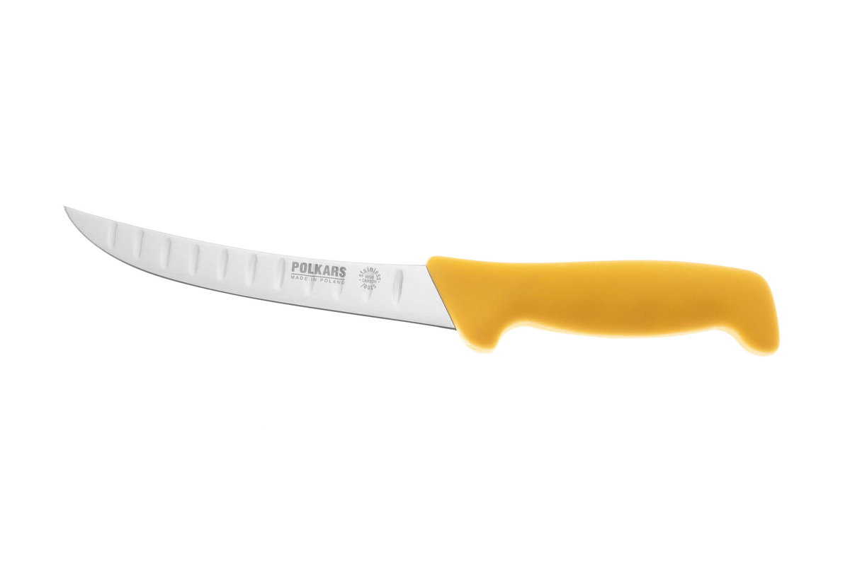 Polkars Nóż Masarski  Nr. 16K Szlif Kulowy (15Cm) Żółty