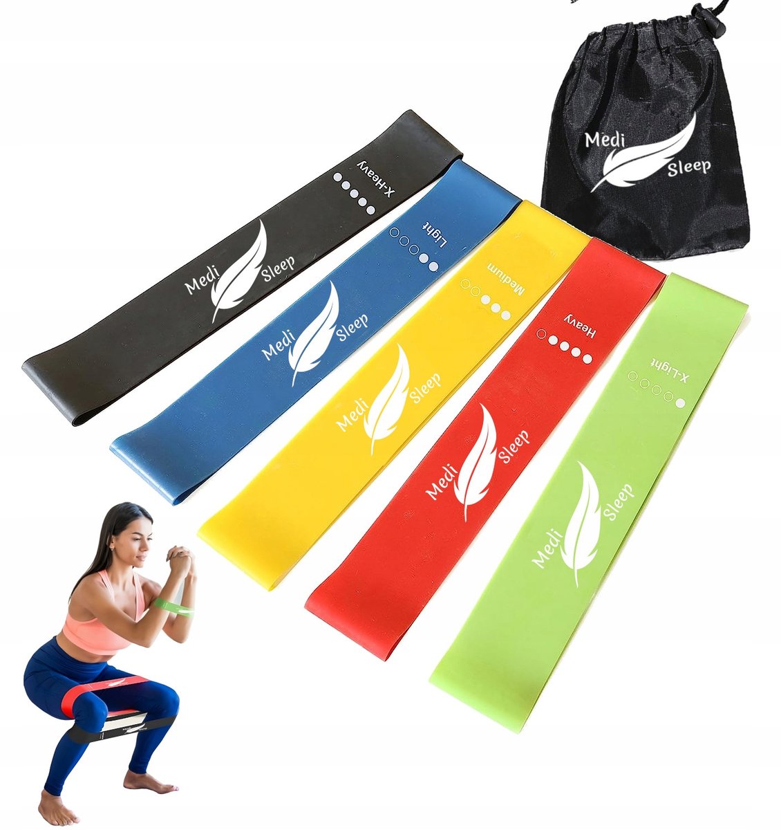 Gumy do ćwiczeń oporowe zestaw 5 szt. Medi Sleep