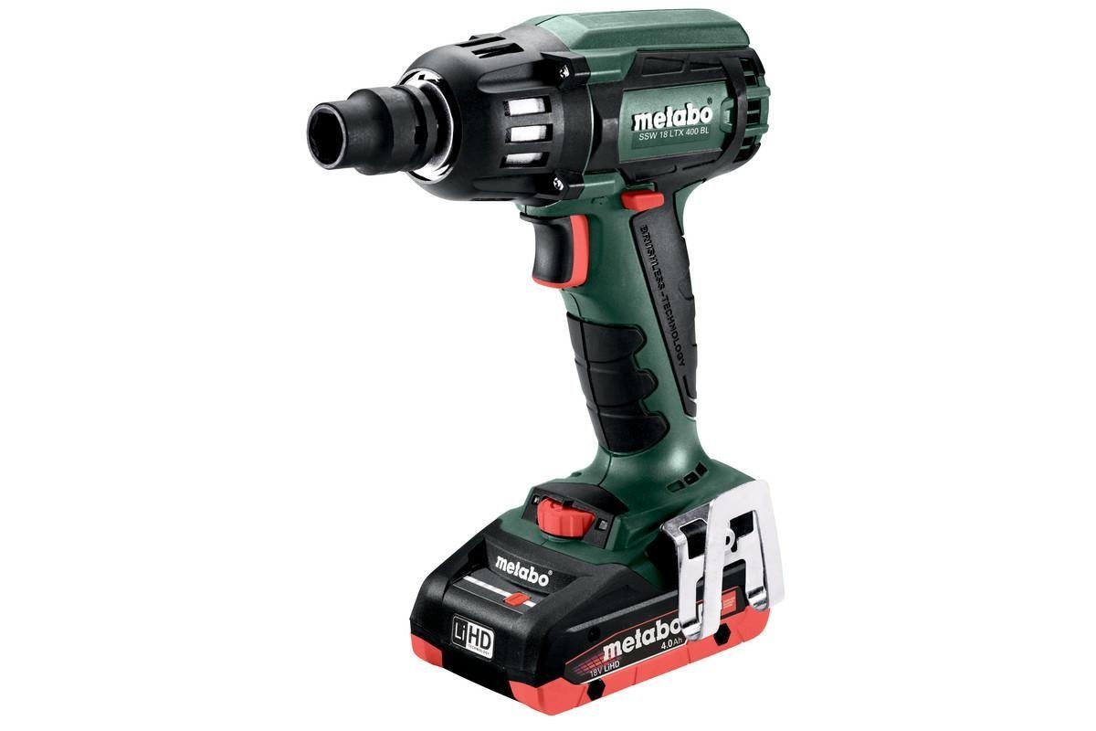 Metabo SSW 18 LTX 400 BL + 2x 4 Ah, ładowarka, walizka PVC