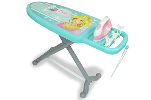 Zestaw do prasowania Little Laundry Princess – 6-częściowy zestaw, spinacze do prania i wieszaki na ubrania, stabilny mechanizm zapobiegający przechyleniu, łatwy montaż