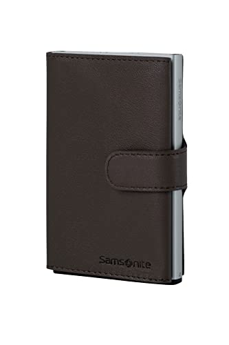 Portfel Samsonite | Skóra Premium ALU FITl | Slide-UP Case | Osłona RFID I NFC, Braun (Dark Brown), 10.2 cm, Alu Fit SLG - Portfel