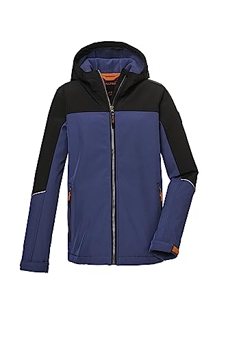 Killtec Chłopięca kurtka softshell z kapturem/kurtka outdoorowa jest odporna na działanie wody KOW 131 BYS SFTSHLL JCKT, deep royal, 152, 39873-000