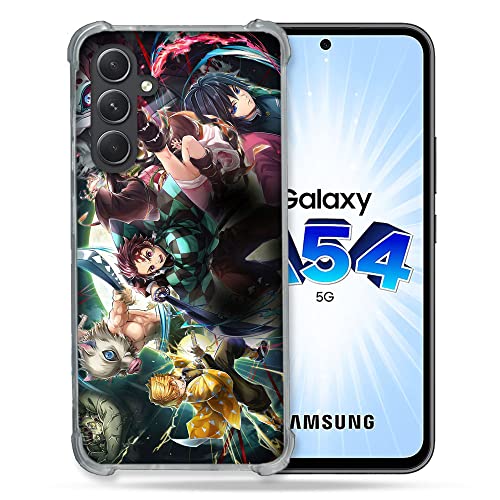 Cokitec wzmocnione szkło hartowane obudowa dla Samsung Galaxy A54 5G Manga Demon Slayer Group