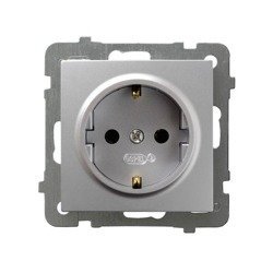 Ospel AS srebrny gniazdo pojedyncze +0) SCHUKO GP-1GS/m/18 GP-1GS/m/18