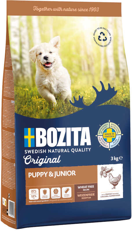 Bozita Original Puppy & Junior, kurczak - bez pszenicy - 2 x 3 kg Dostawa GRATIS!