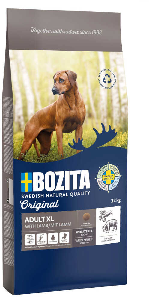 Bozita Original Adult XL, jagnięcina - bez pszenicy - 2 x 12 kg Dostawa GRATIS!