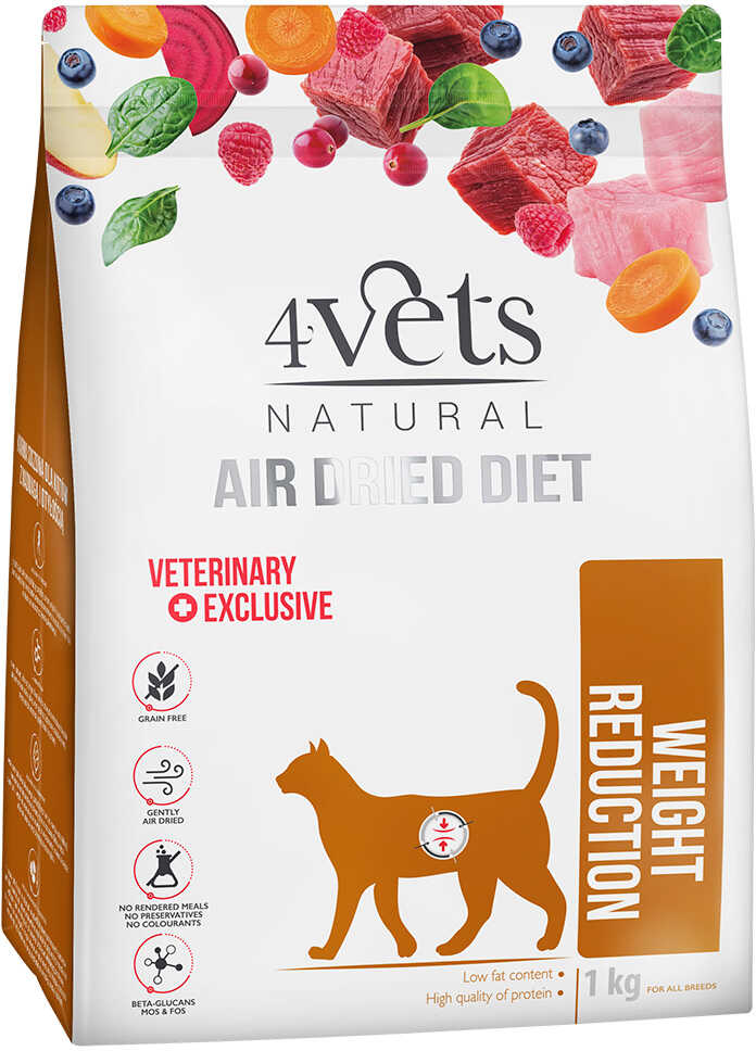 4Vets Natural Feline Weight Reduction - 2 x 1 kg