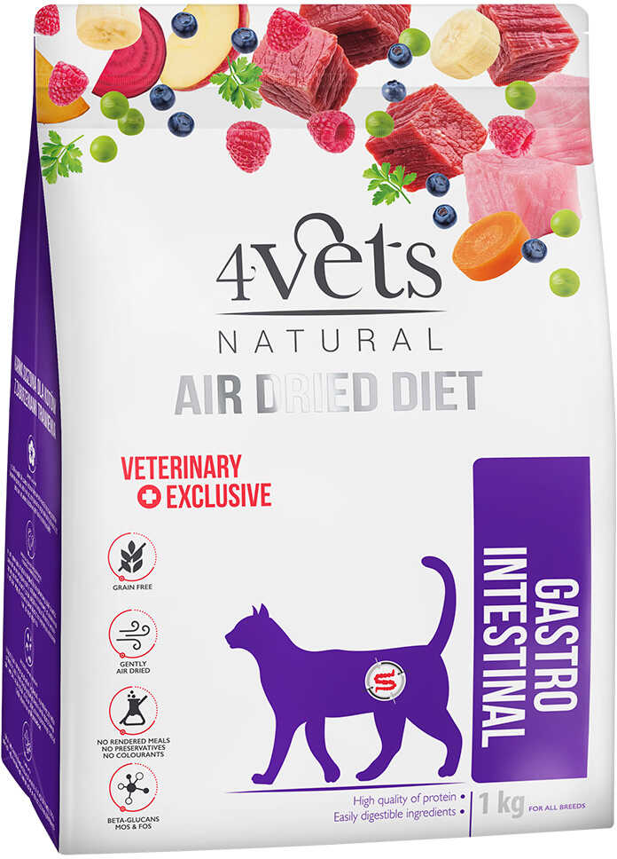 4Vets Natural Feline Gastro Intestinal - 2 x 1 kg