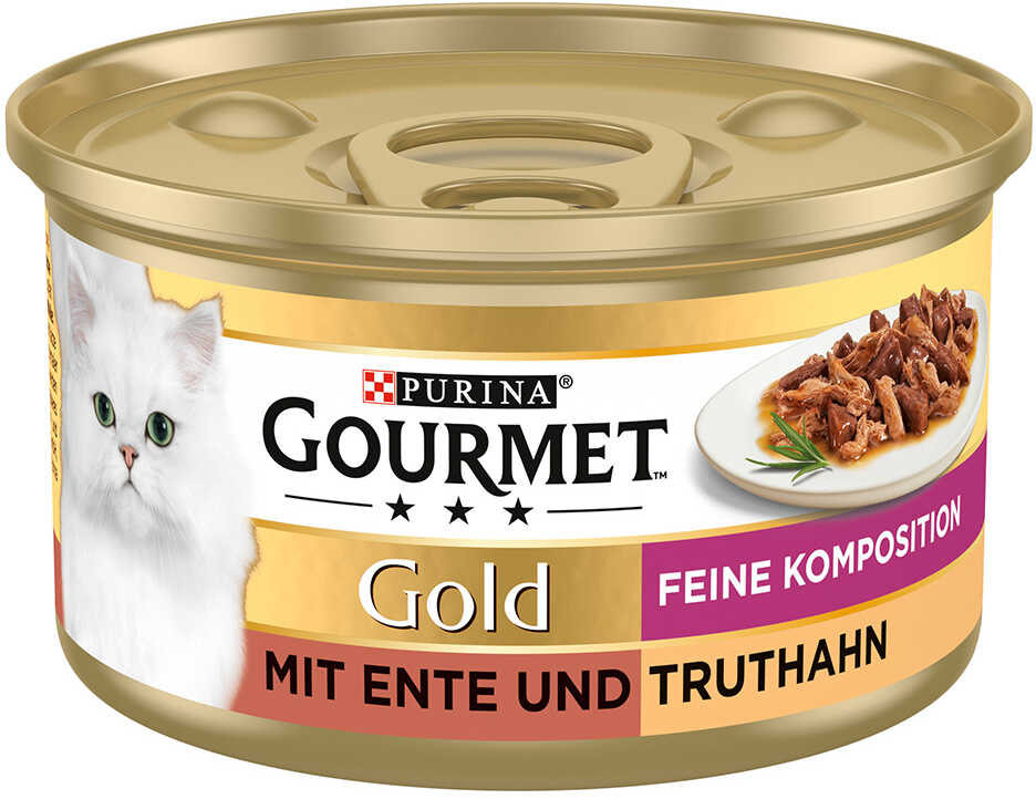 Gourmet Gold Feine Komposition, 12 x 85 g - Kaczka i indyk