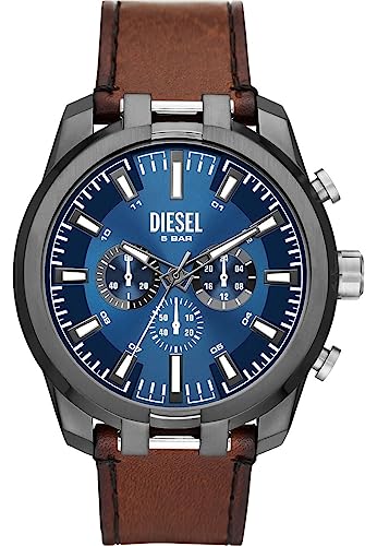 Diesel Męski Zegarek Split, Mechanizm Kwarcowy, Chrono, Koperta 51 mm, Skórzany Pasek Dz4643