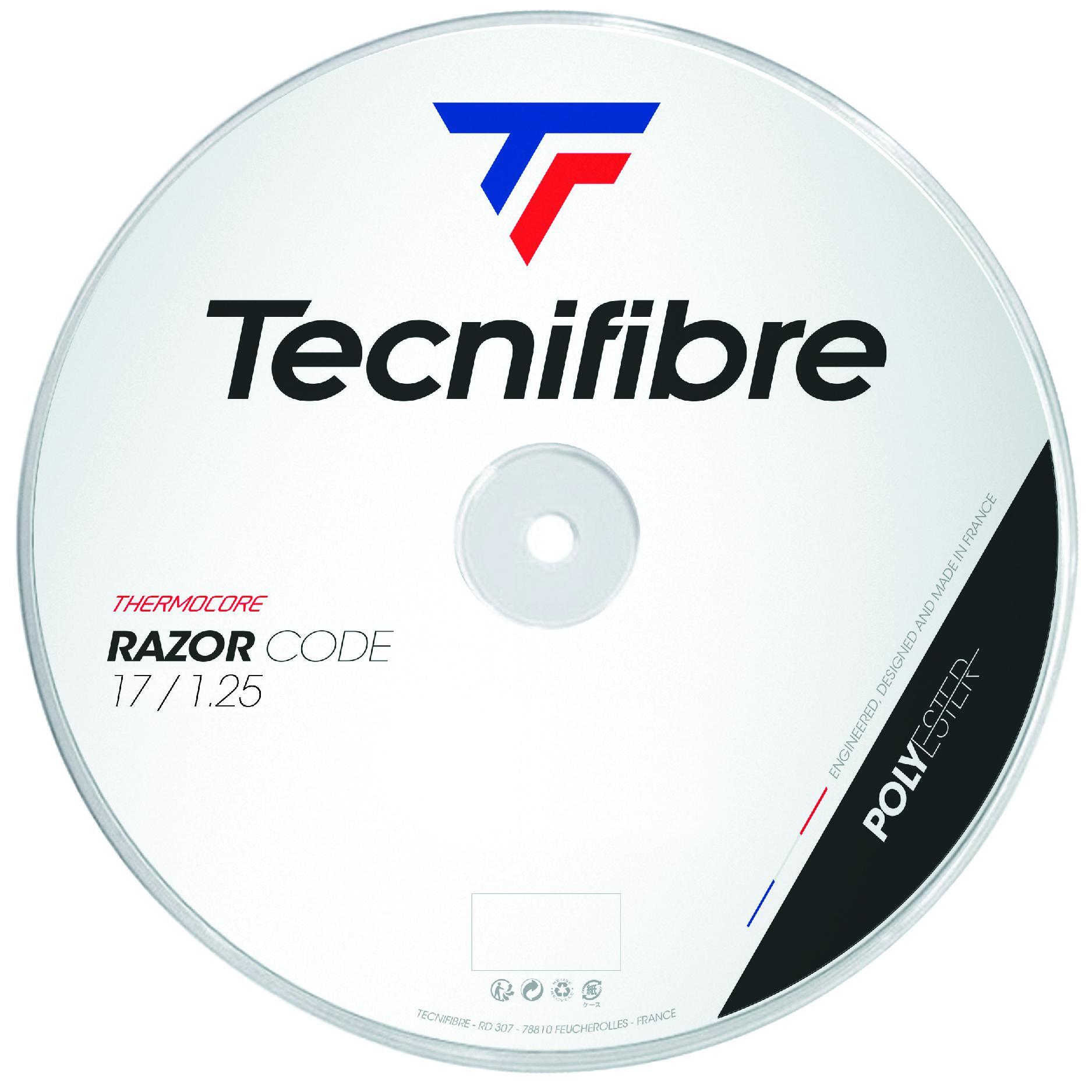 Naciąg tenisowy Tecnifibre  Razor Code White (200 m)  1,20 mm