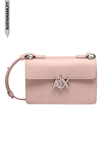 Armani Exchange Women's Avril, Back Zipped Pocket, Button Logo, Snake Print Shoulder Bag, PINK Stop, One Size, Pink Stop - Pink Stop, jeden rozmiar