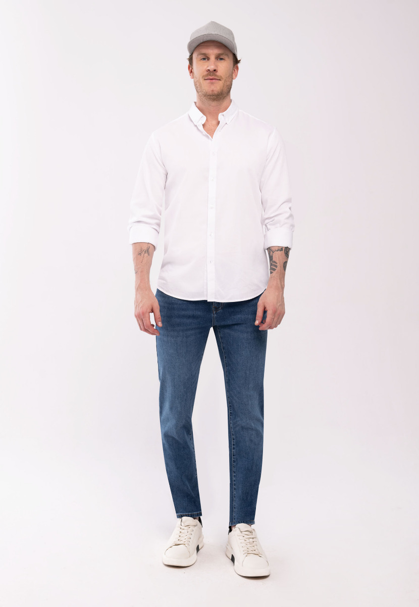 Jeansy z recyclingowanego materiału Slim Fit, D-DEXTER 41 - Volcano