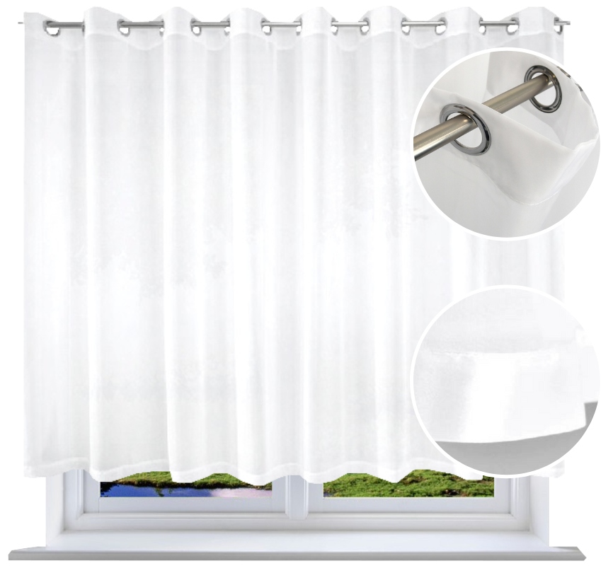 Firana Prosta Z Lamówką 150x400 na Przelotkach