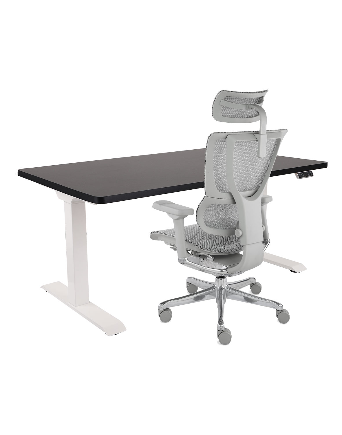 Zestaw: Fotel Ioo 2 + Biurko regulowane Alto 101 White