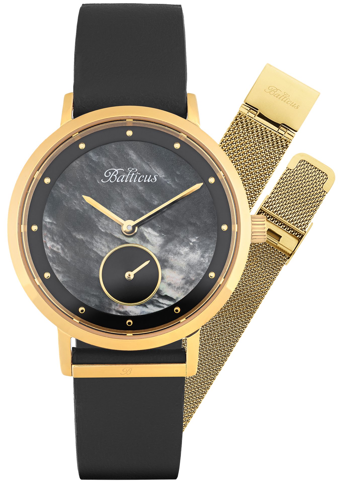 Zegarek Balticus BLT-BALNSGB-P New Sky Gold Black Pearl - dodatkowa bransoleta -