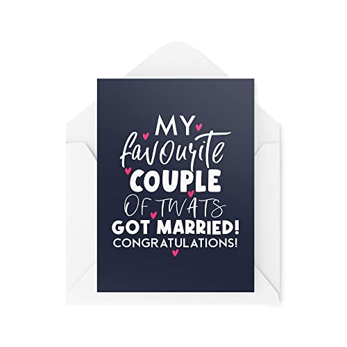Śmieszne kartki ślubne - My Favourite Couple Of Tw*ts - Karty Just Married - Szczęśliwa para - Banter Kartka ślubna - Karty Bestie - CBH1569