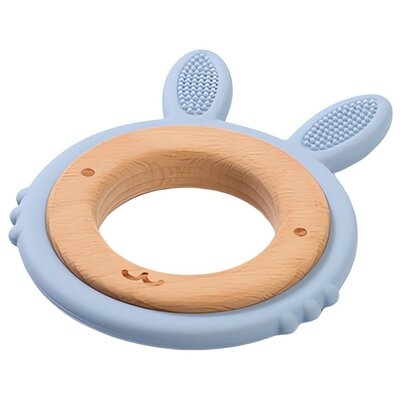 BABYONO Gryzak drewniany silikonowy BUNNY 1076/03