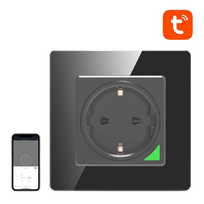 Inteligentne gniazdo ścienne WiFi Avatto N-WOT10-EU-B TUYA (czarne)