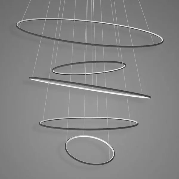 Lampa wisząca Ledowe okręgi No.5 Φ180 cm 4k czarna Altavola Design