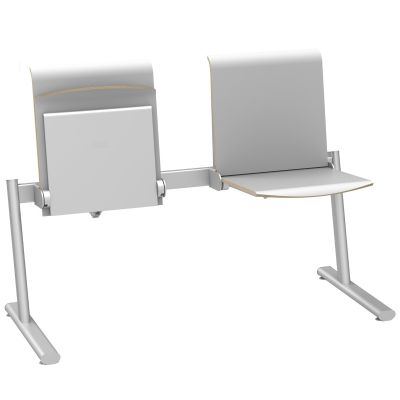 Ławka dwuosobowa L2 TPS1 automatyczne siedzisko w kolorze szarym