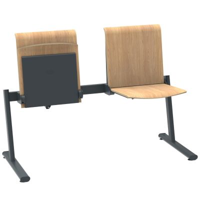 Ławka dla dwóch osób TPS1 L2 dąb do poczekalni automatyczne siedzisko