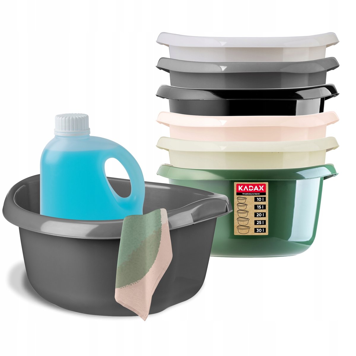 Miska Miednica Z Uchwytami Plastikowa 20L Antracyt