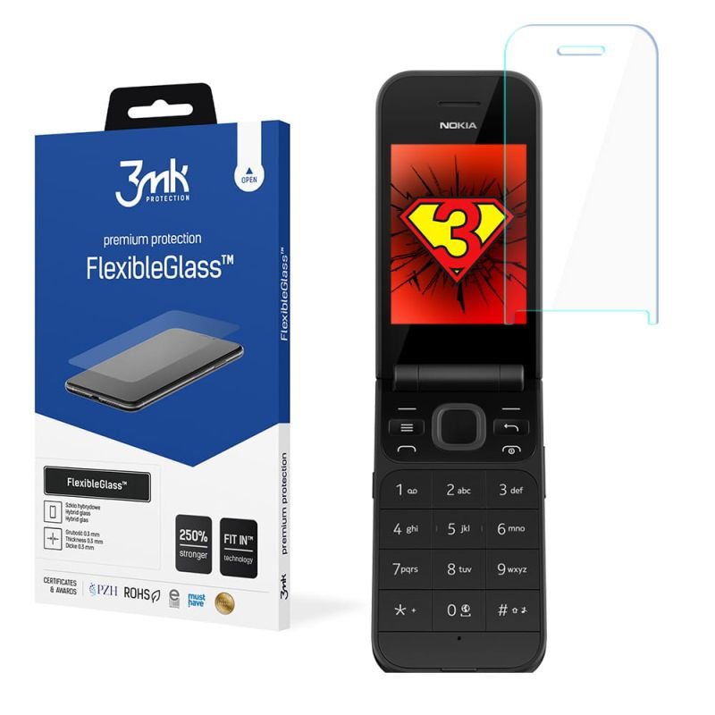 Nietłukące szkło hybrydowe do Nokia 2720 Flip - 3mk FlexibleGlass