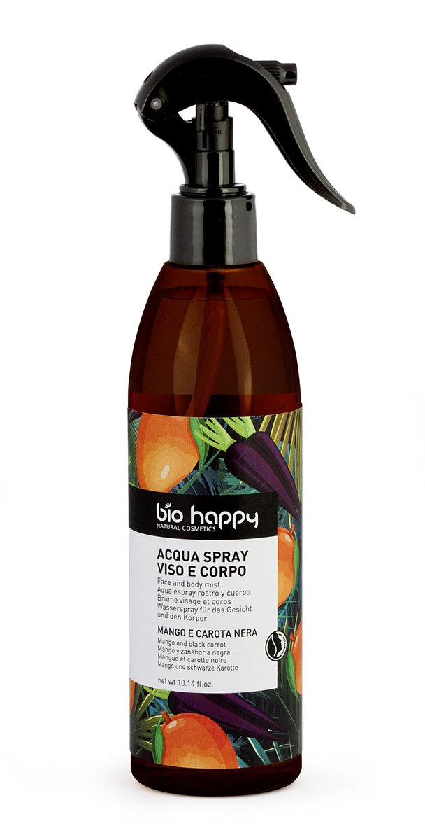 Bio Happy Pielęgnacja ciała Lekka nawilżająca mgiełka do twarzy i ciała Mango & Czarna Marchew 300 ml