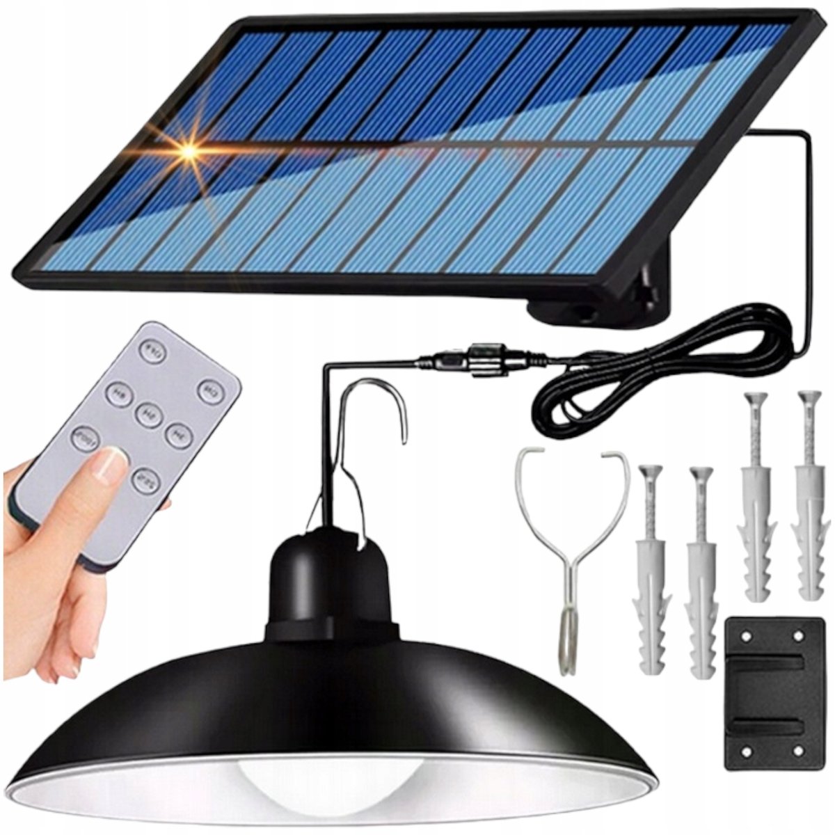 Lampa Solarna Wisząca Sufitowa Zewnętrzna Żyrandol