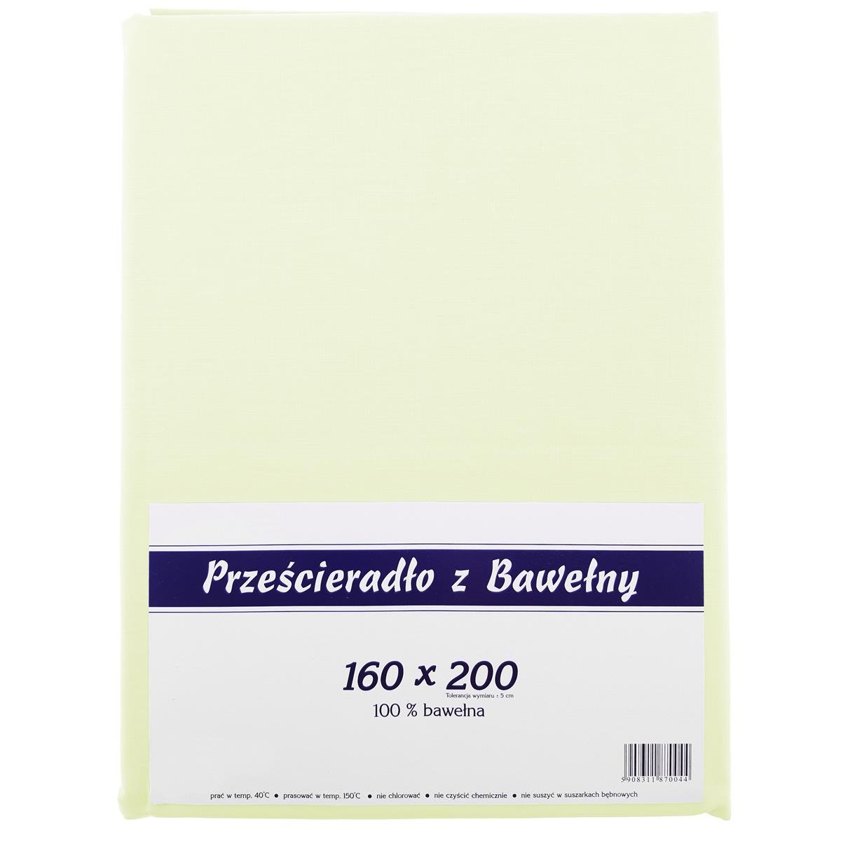Prześcieradło bawełniane bez gumki 160x200 cm noris ecru