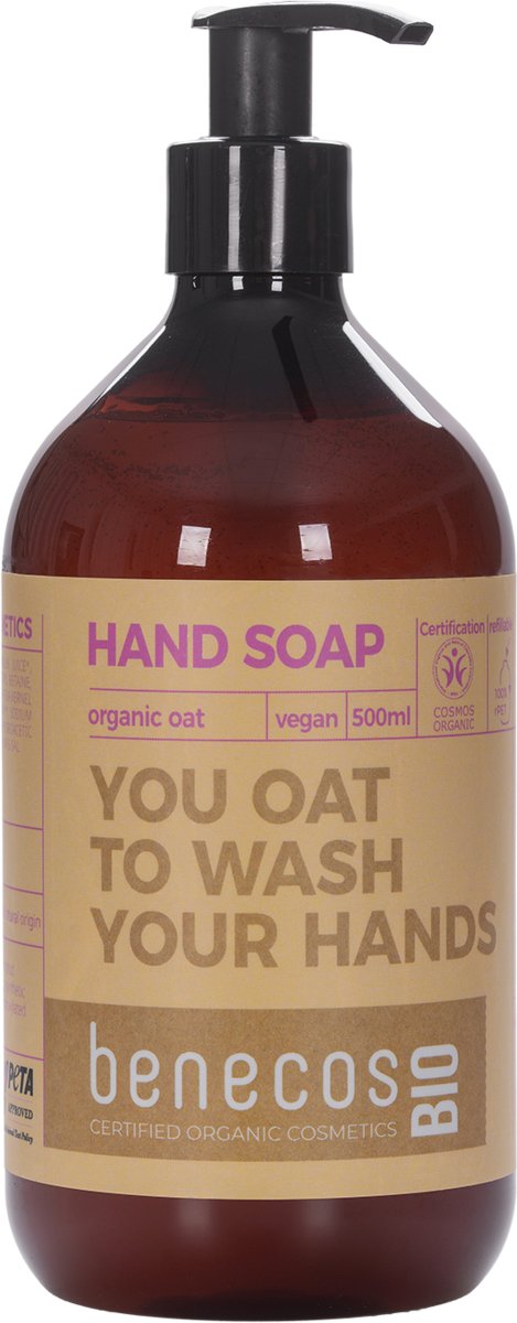 benecosBIO, Mydło Do Rąk Z Organicznym Owsem, 500ml