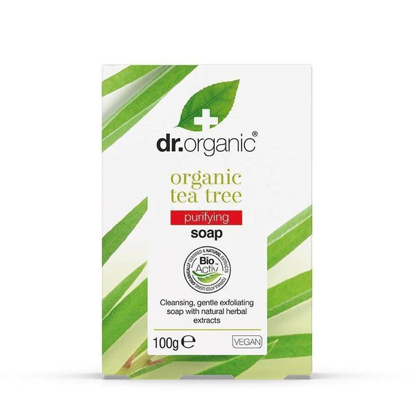 Dr.Organic, Oczyszczające Mydło W Kostce Z Olejkiem Z Drzewa Herbacianego, 100g