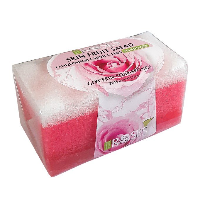 Nature of Agiva - mydełko różane z gąbką 70g