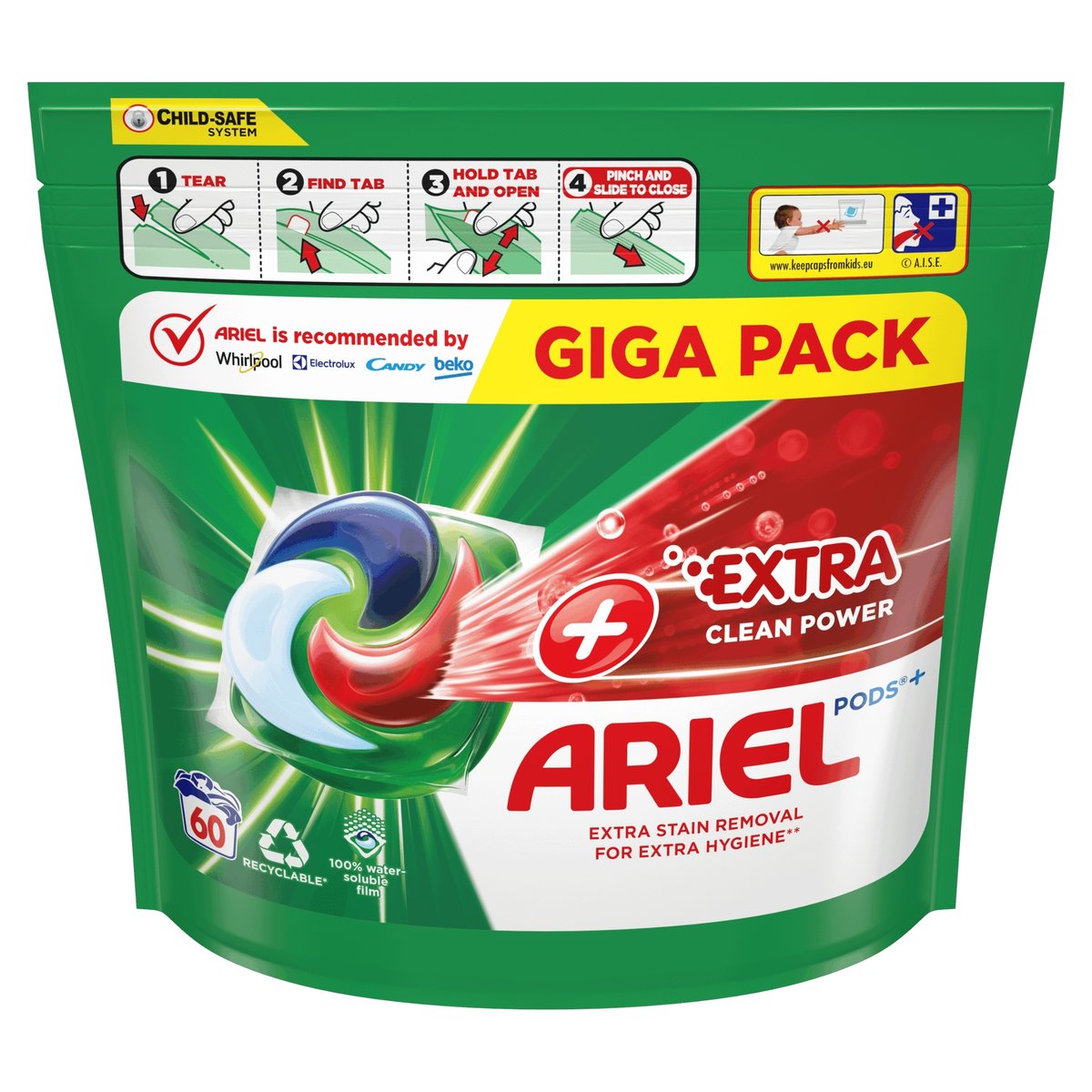 Kapsułki do prania ARIEL Extra Clean Do koloru 60 szt