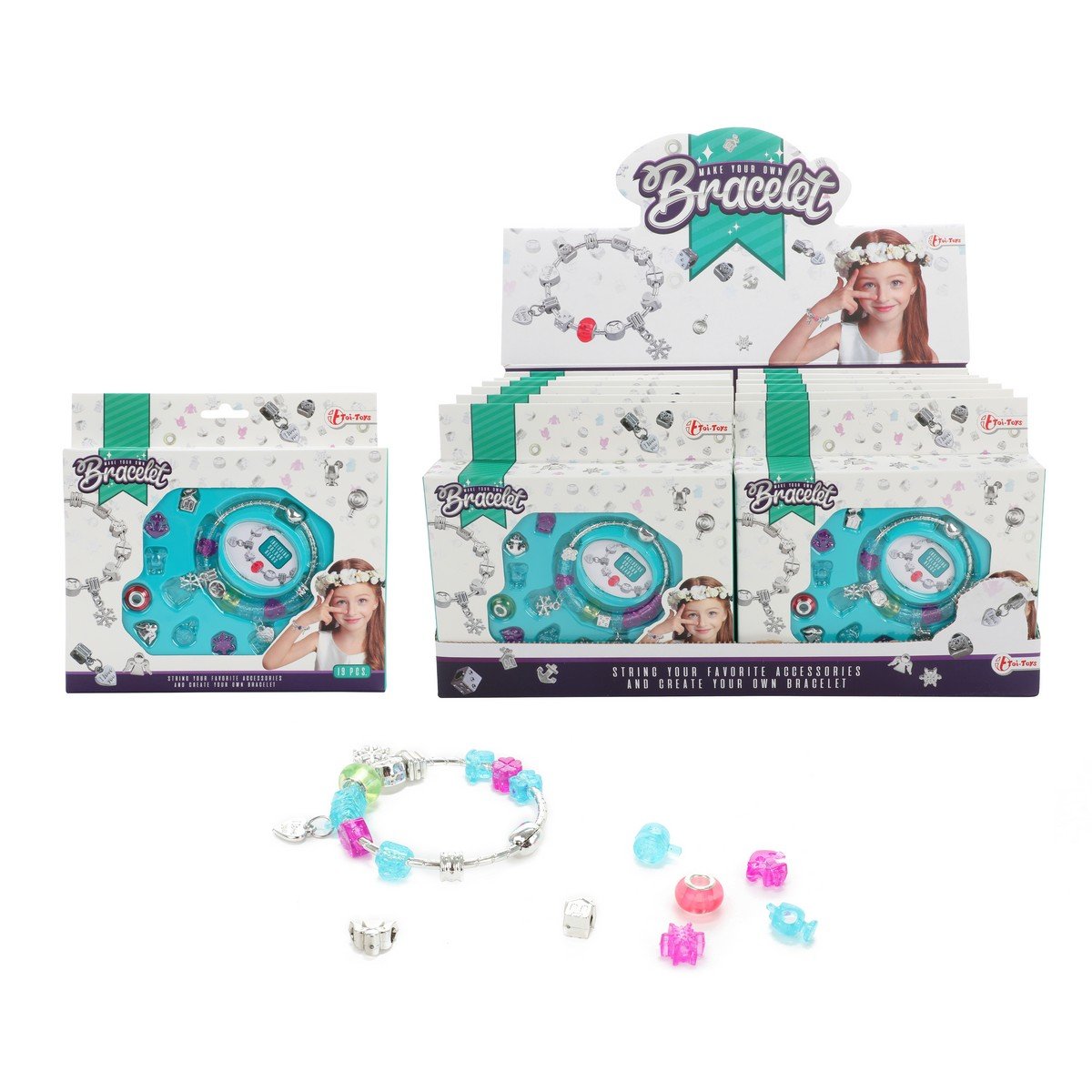 TOI-TOYS BRANSOLETKA Z KORALIKAMI I ZAWIESZKAMI