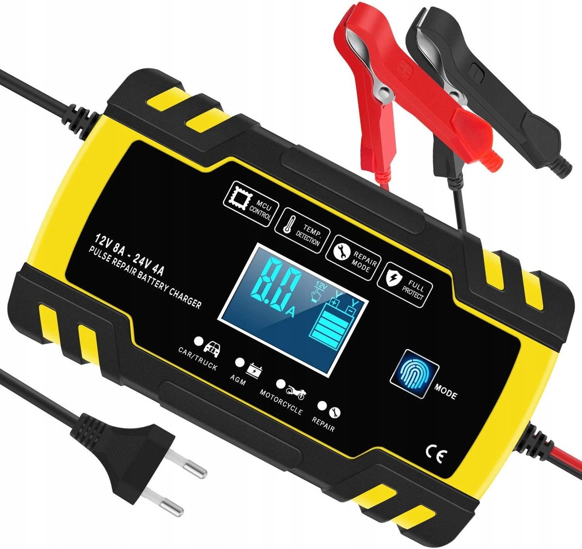 Prostownik Samochodowy Do Akumulatorów 12V 24V Lcd