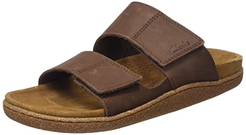 Clarks Męski pasek pilton slajd sandał, Brązowy nubuk - 45 EU