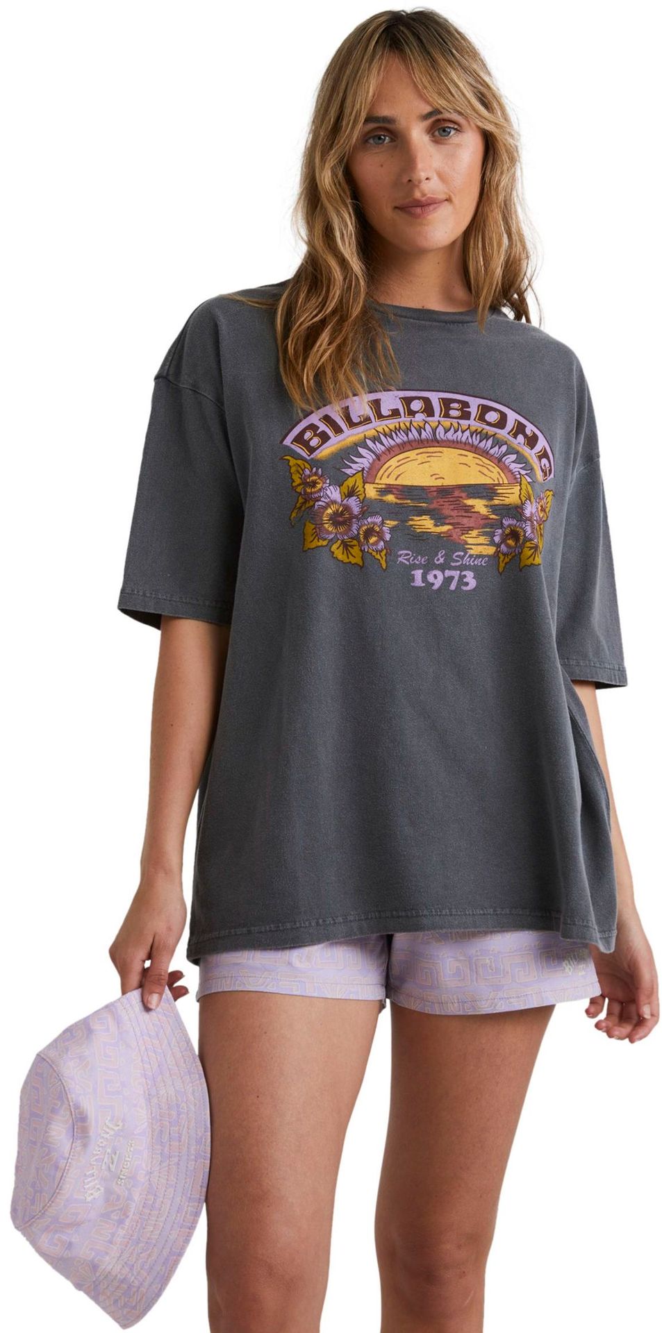 t-shirt damski BILLABONG RISE AND SHINE TEE Off Black - OFB