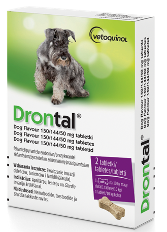 VETOQUINOL Drontal - Dog Flavour Tabletki Dla Psów 2x2tabl. (kostki)
