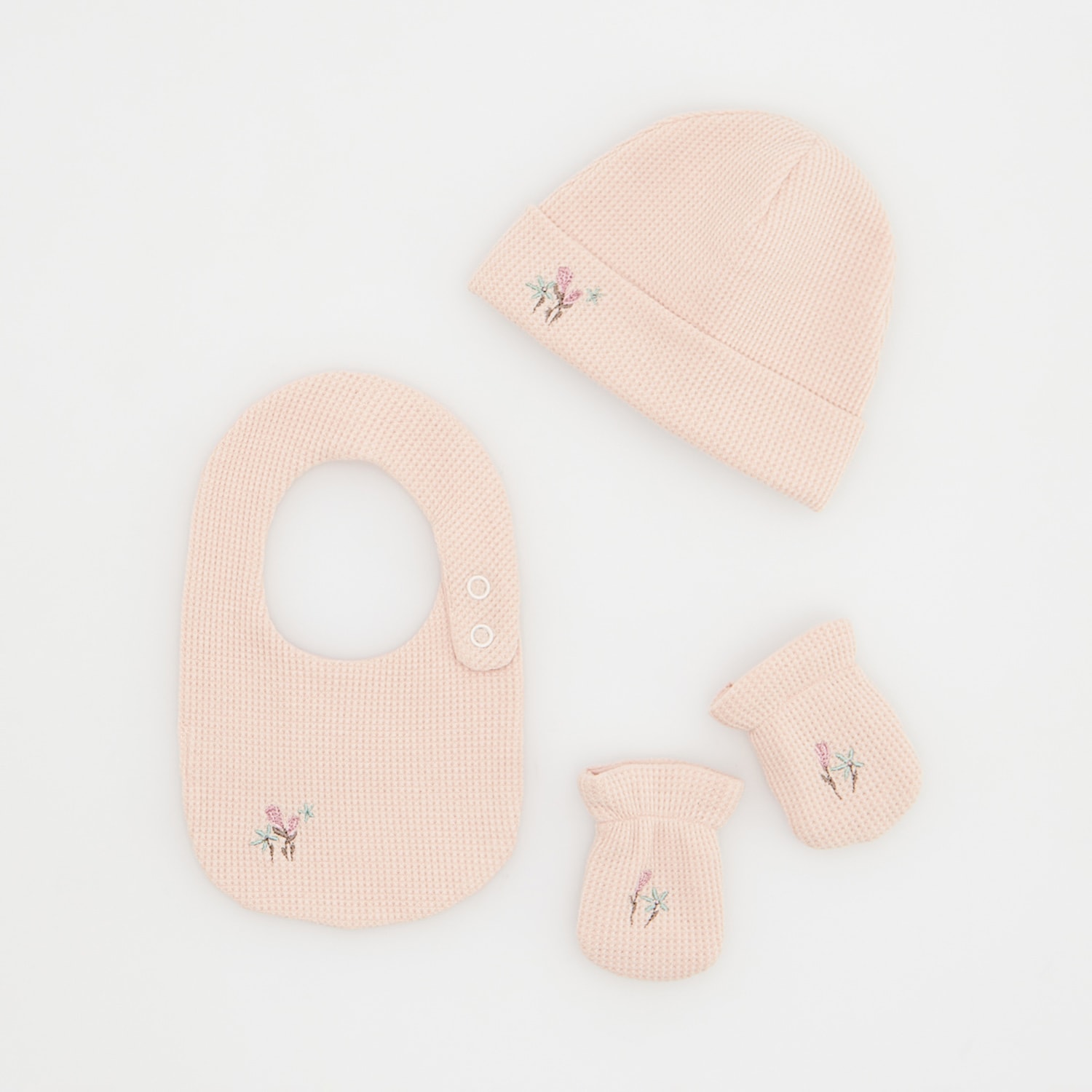 Reserved - Zestaw czapka, chustka i rękawiczki - różowy