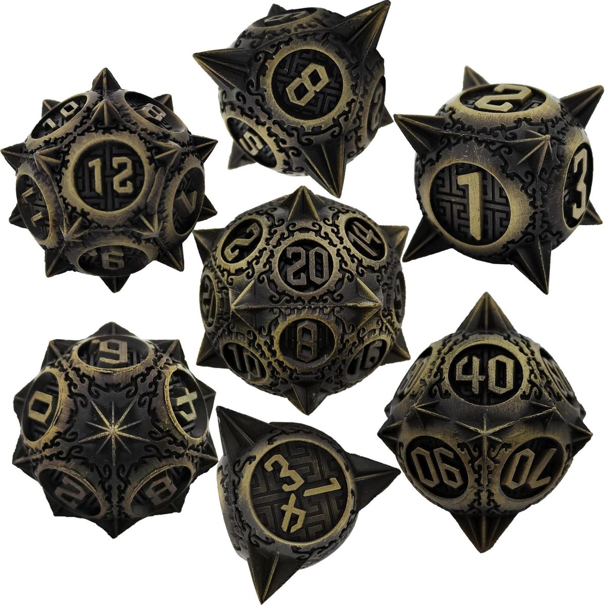 Kostki Rpg Gwiazda Zaranna Zestaw 7 Metalowych Kości