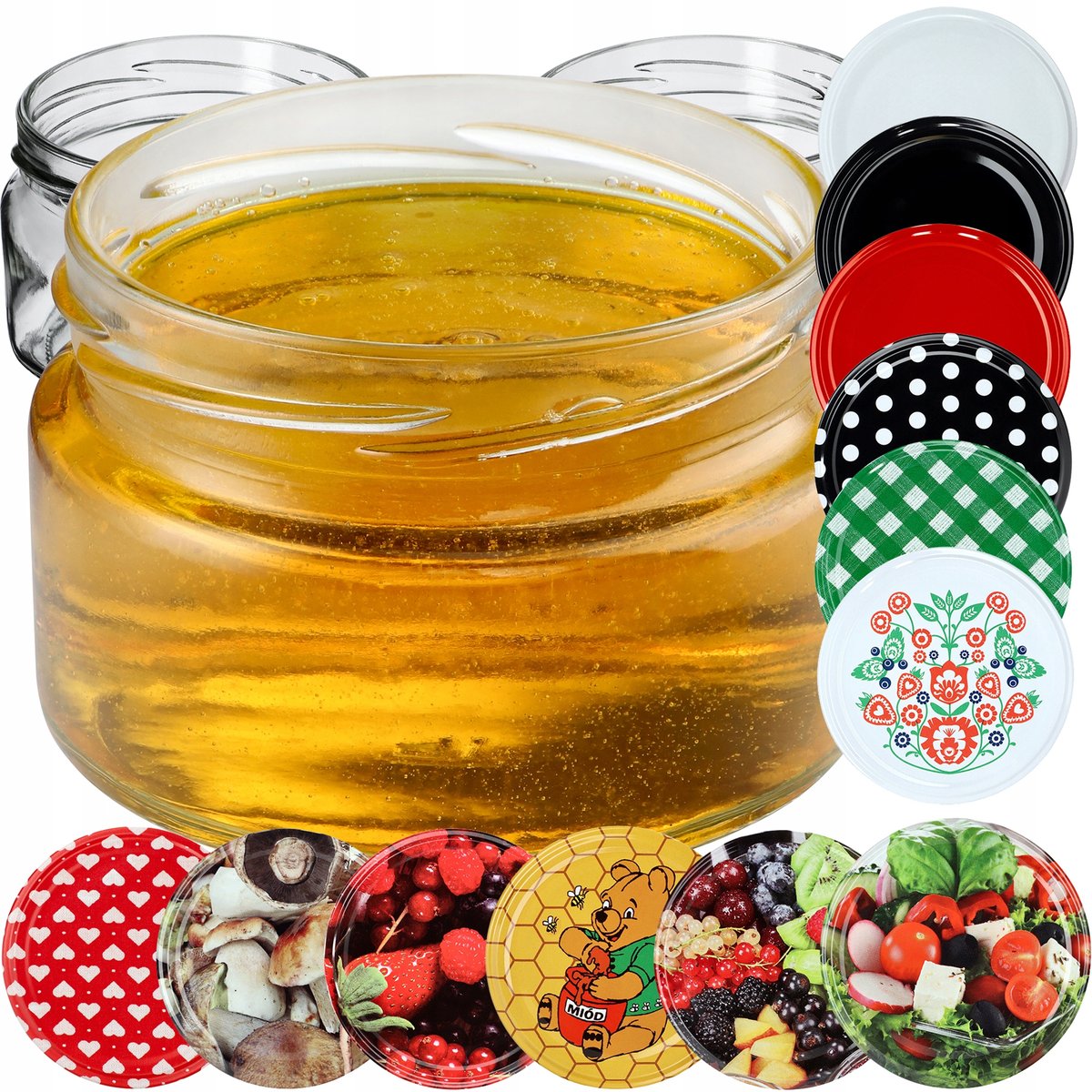 100x Słoik Na Przetwory 250ml + Wieczko fi82 Miód