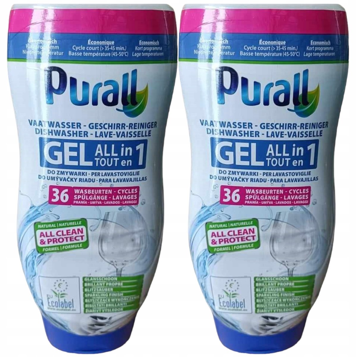 Żel Do Zmywarki Purall All-In-1 36 Prań Zestaw