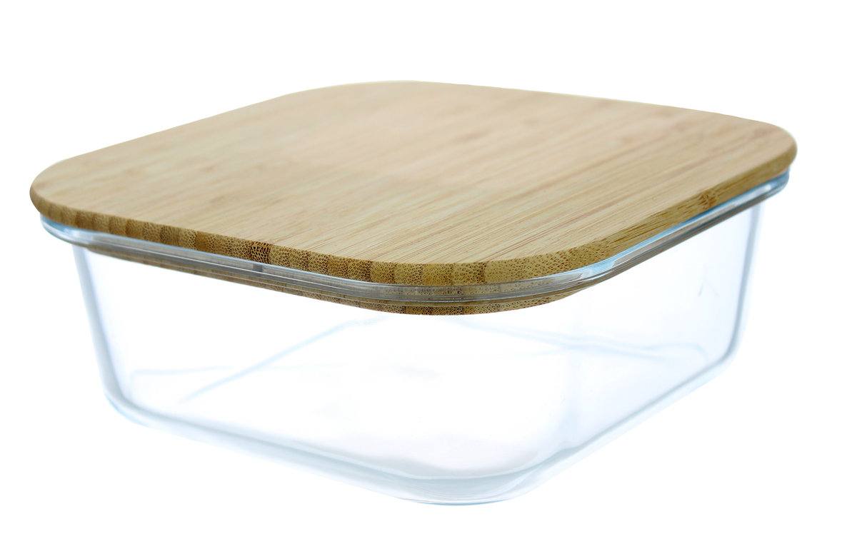 Szklany Pojemnik Do Żywności Z Bambusową Pokrywką 1100Ml