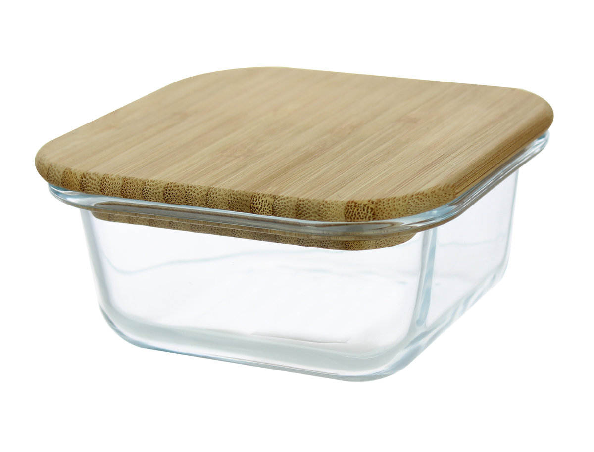 Szklany Pojemnik Do Żywności Z Bambusową Pokrywką 320Ml
