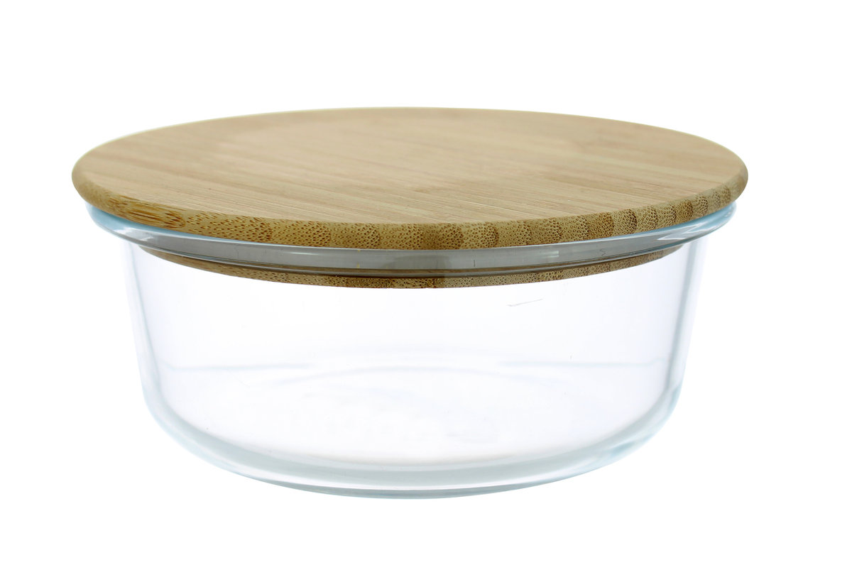 Szklany Pojemnik Do Żywności Z Bambusową Pokrywką 650Ml